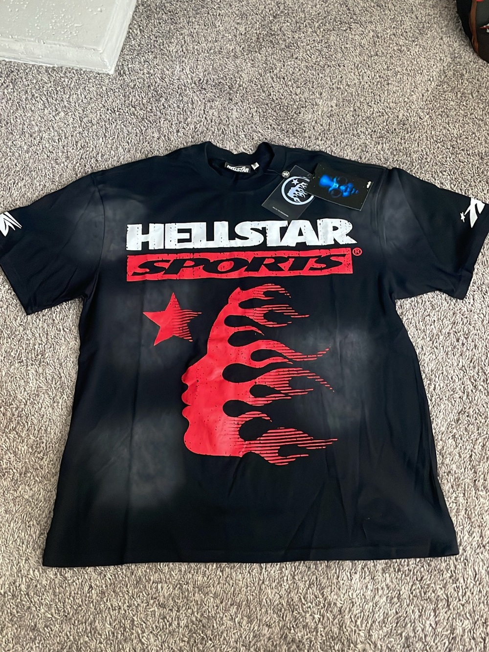 Men's Black HS Graphic Tee with Red Flame Logo